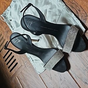 Giuseppe Zanotti crystal embellished slingback sandals 40.5